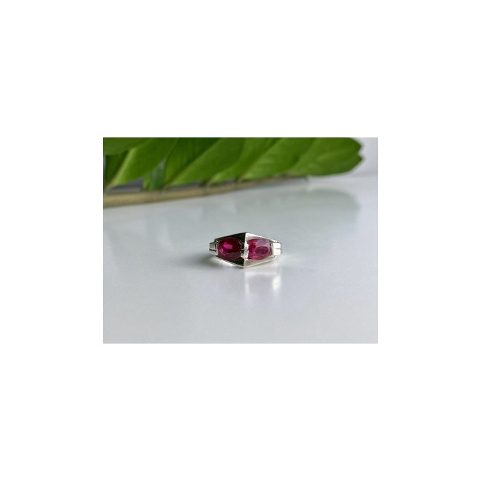 925 Sterling Silver Pink Spinel Ring Size 5.5