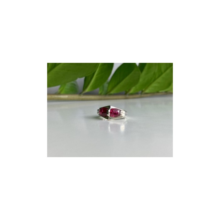 925 Sterling Silver Pink Spinel Ring Size 5.5