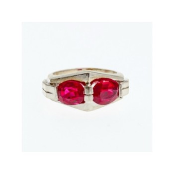 925 Sterling Silver Pink Spinel Ring Size 5.5