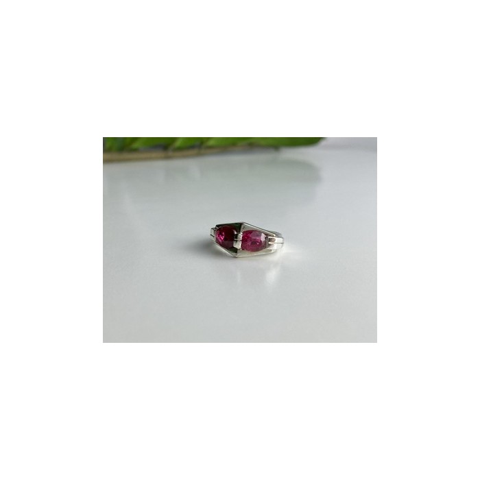 925 Sterling Silver Pink Spinel Ring Size 5.5
