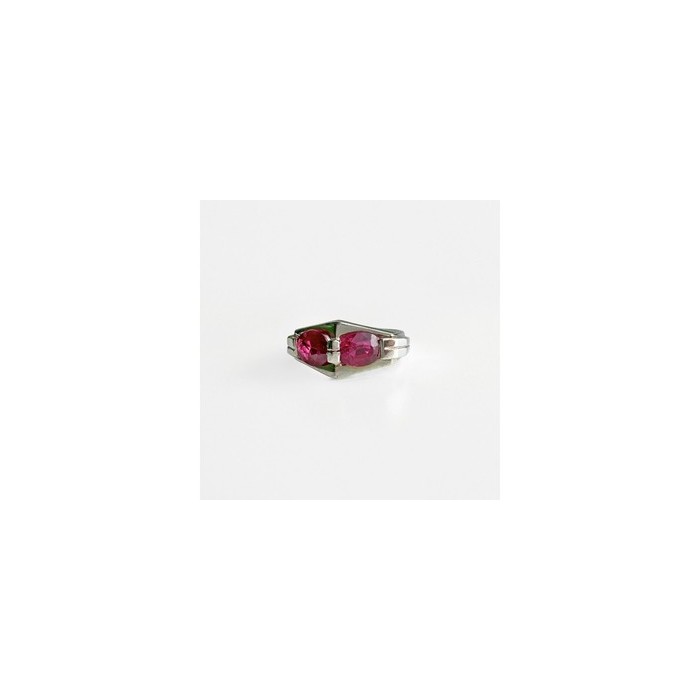 925 Sterling Silver Pink Spinel Ring Size 5.5