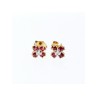 14k Yellow Gold Ruby & Diamonds Earrings