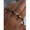 925 Sterling Silver Gold Plated Jjt Garnet & CZ Bracelet Length 7.5