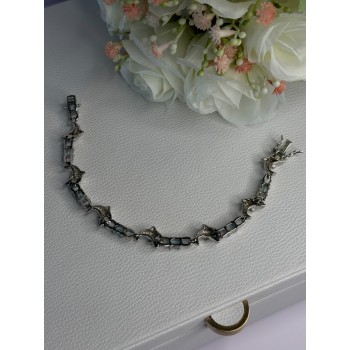 925 Sterling Silver Topaz Dolphin Bracelet Length 7.5