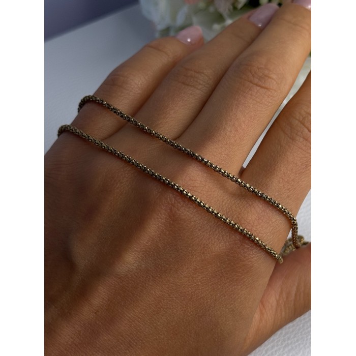 925 Sterling Silver Gold Plated Italy Lirm Necklace Chain Length 22 Inch