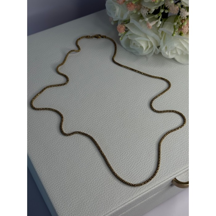 925 Sterling Silver Gold Plated Italy Lirm Necklace Chain Length 22 Inch