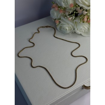 925 Sterling Silver Gold Plated Italy Lirm Necklace Chain Length 22 Inch