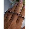925 Sterling Silver Amethyst Fas Bracelet Length 7.5