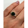 10K YELLOW GOLD RING  WITH EMERALD & DIAMONDS  SIZE 6