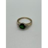 10K YELLOW GOLD RING  WITH EMERALD & DIAMONDS  SIZE 6