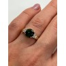 10K YELLOW GOLD RING  WITH EMERALD & DIAMONDS  SIZE 6