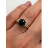 10K YELLOW GOLD RING  WITH EMERALD & DIAMONDS  SIZE 6