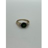 10K YELLOW GOLD RING  WITH EMERALD & DIAMONDS  SIZE 6
