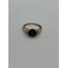 10K YELLOW GOLD RING  WITH EMERALD & DIAMONDS  SIZE 6