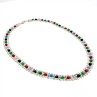 925 Sterling Silver Italy Milor Multicolor Agate Necklace Length 17 Inch
