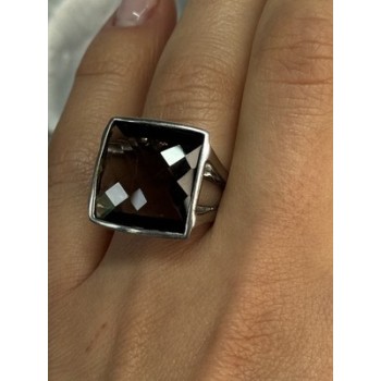 925 STERLING SILVER BROWN TOURMALINE RING SIZE 7