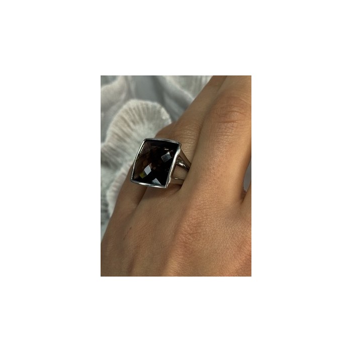 925 STERLING SILVER BROWN TOURMALINE RING SIZE 7