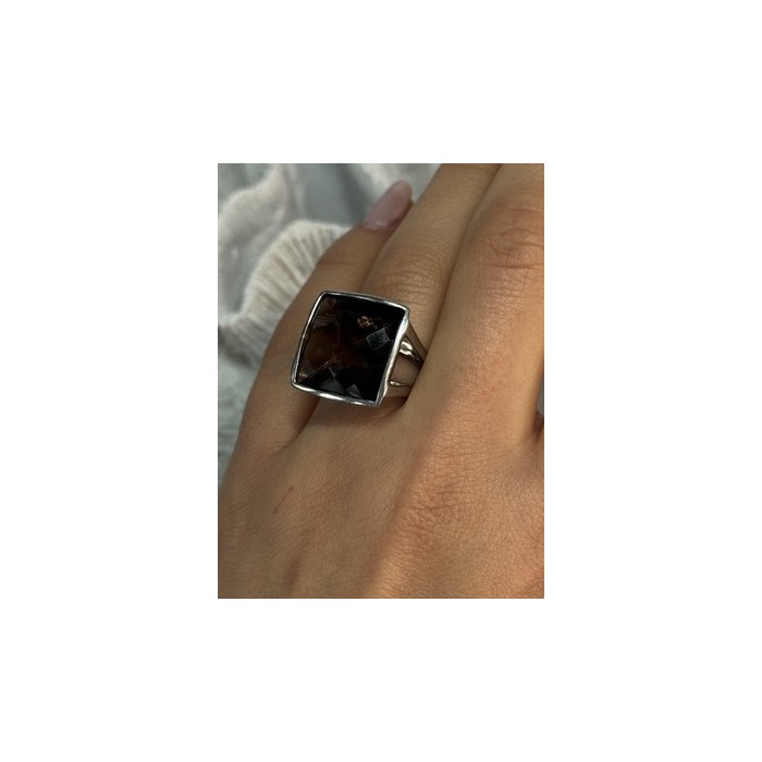 925 STERLING SILVER BROWN TOURMALINE RING SIZE 7