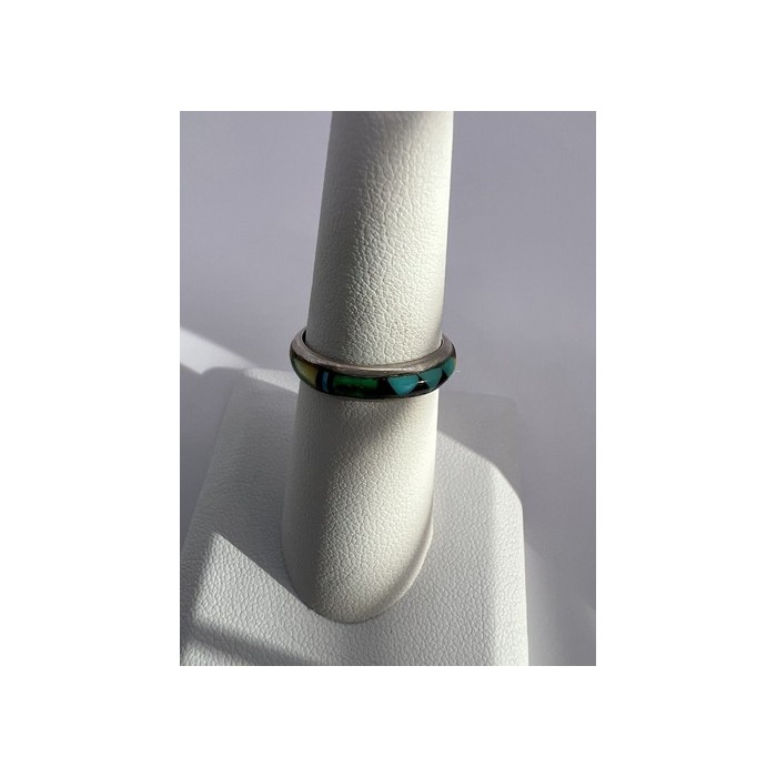 Adeline 925 Sterling Silver Agate Band Ring Size 7