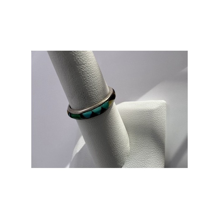 Adeline 925 Sterling Silver Agate Band Ring Size 7