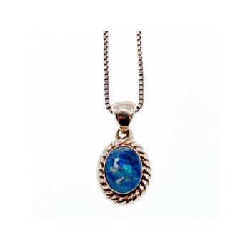 925 Sterling Silver Opal Chain With Pendant