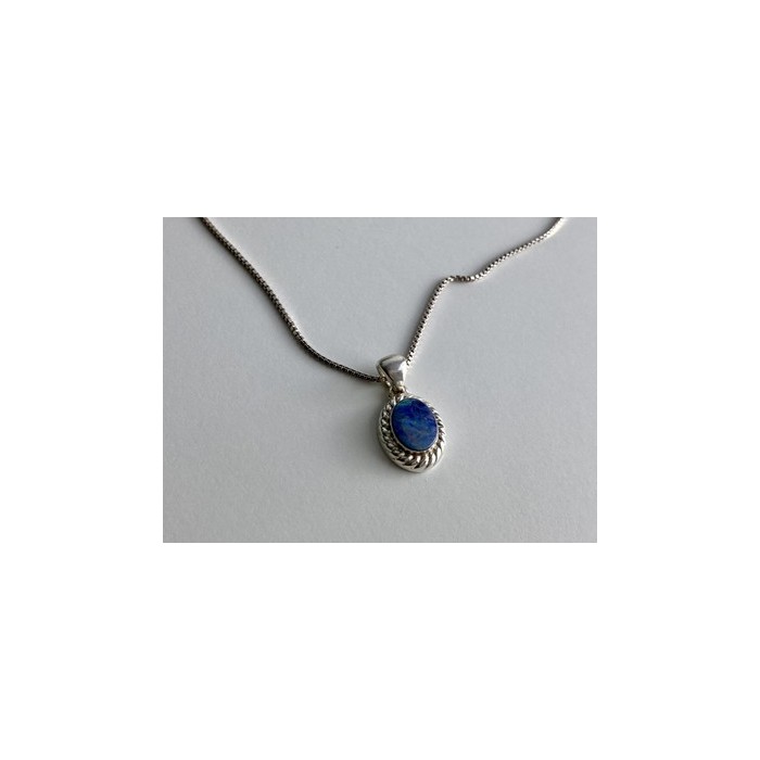 925 Sterling Silver Opal Chain With Pendant