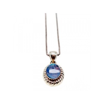 925 Sterling Silver Opal Chain With Pendant