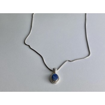 925 Sterling Silver Opal Chain With Pendant