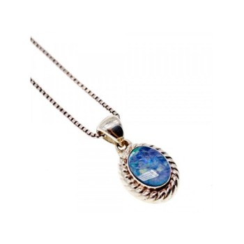 925 Sterling Silver Opal Chain With Pendant