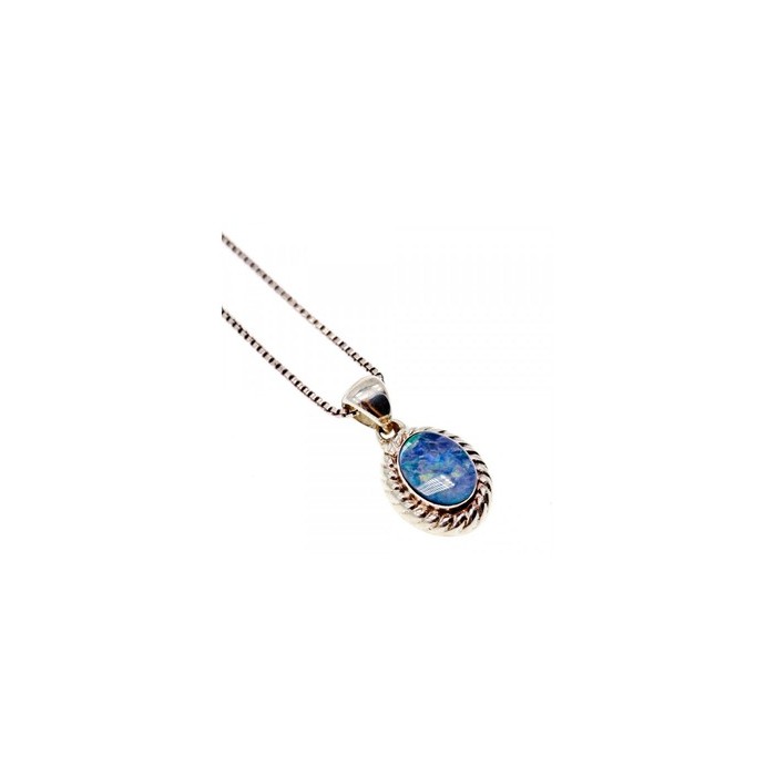 925 Sterling Silver Opal Chain With Pendant