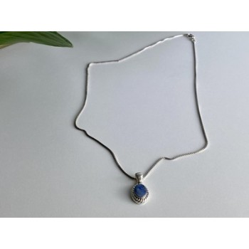 925 Sterling Silver Opal Chain With Pendant