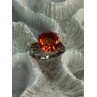 925 STERLING SILVER ORANGE SPINEL RING SIZE 6