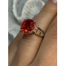 925 STERLING SILVER ORANGE SPINEL RING SIZE 6