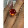 925 STERLING SILVER ORANGE SPINEL RING SIZE 6
