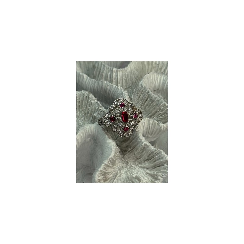 925 STERLING SILVER PINK SPINEL RING SIZE 5