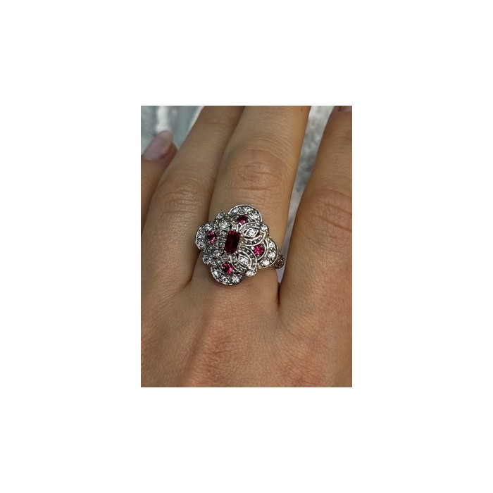 925 STERLING SILVER PINK SPINEL RING SIZE 5