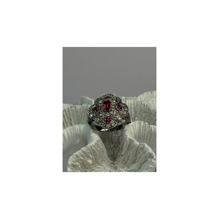 925 STERLING SILVER PINK SPINEL RING SIZE 5