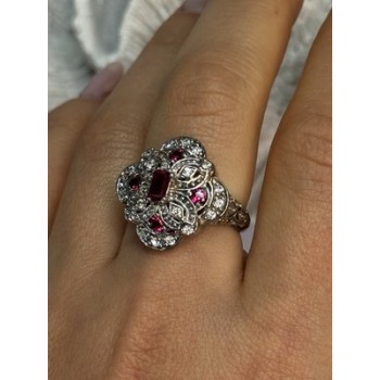 925 STERLING SILVER PINK SPINEL RING SIZE 5