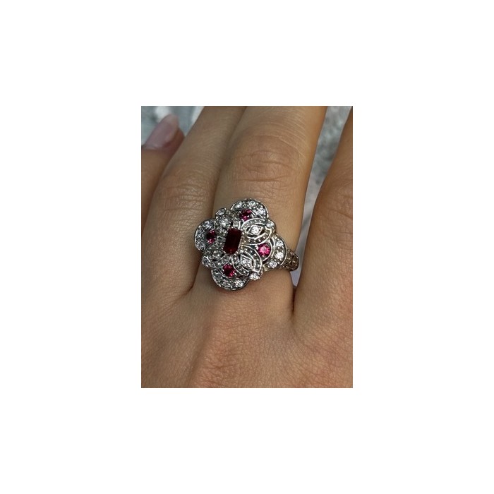 925 STERLING SILVER PINK SPINEL RING SIZE 5
