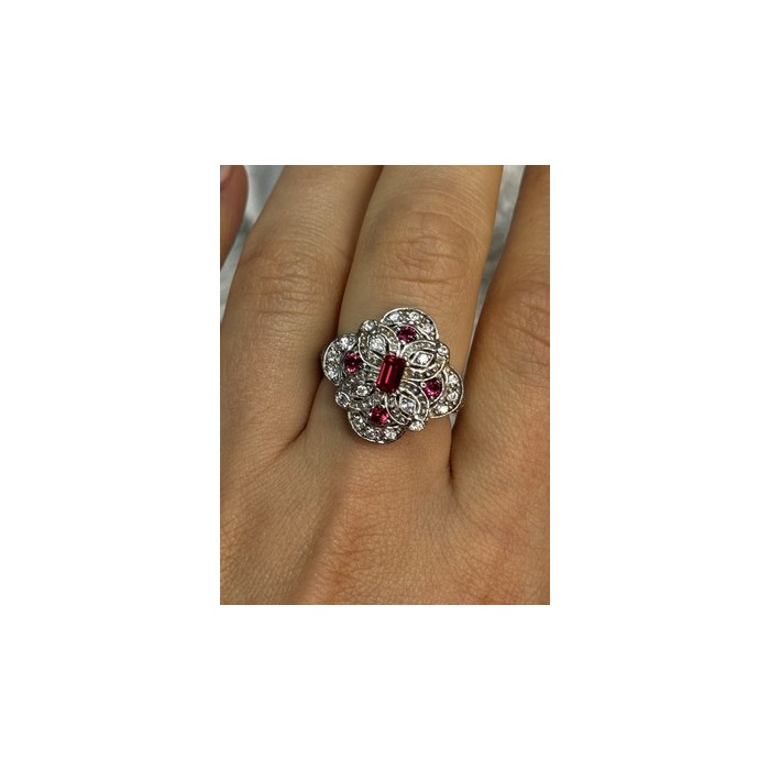925 STERLING SILVER PINK SPINEL RING SIZE 5