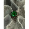 Vintage Elegant Design 925 Sterling Silver Green Spinel Ring Sizable