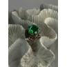 Vintage Elegant Design 925 Sterling Silver Green Spinel Ring Sizable