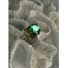 Vintage Elegant Design 925 Sterling Silver Green Spinel Ring Sizable