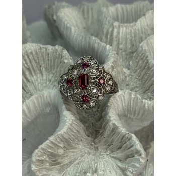 925 STERLING SILVER PINK SPINEL RING SIZE 7.5