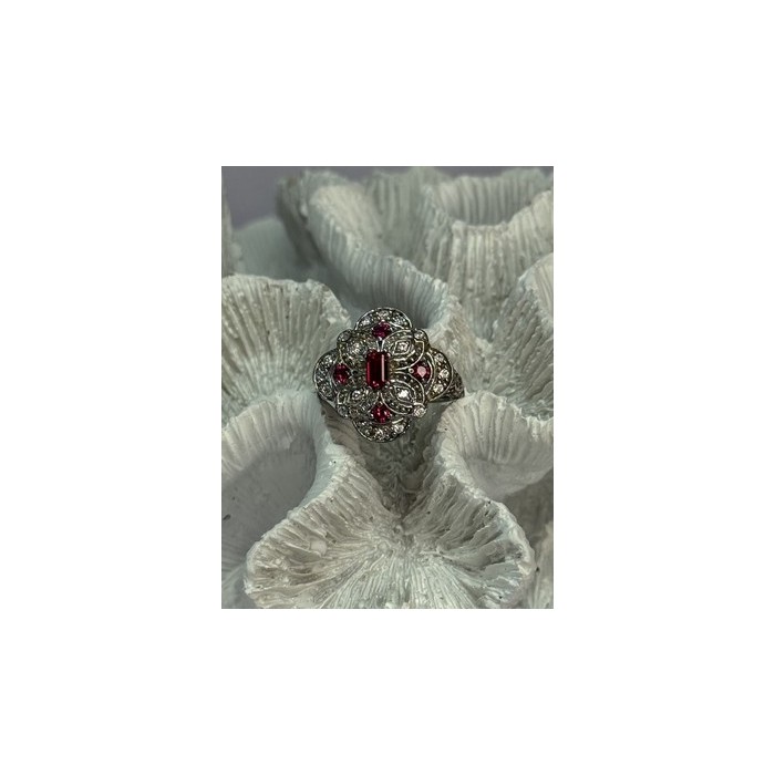 925 STERLING SILVER PINK SPINEL RING SIZE 7.5