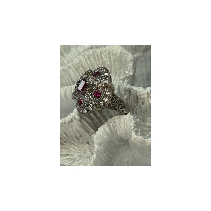 925 STERLING SILVER PINK SPINEL RING SIZE 7.5
