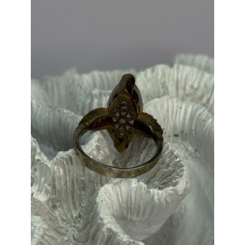 925 Sterling Silver Alpanite & CZ Ring Size 10.5