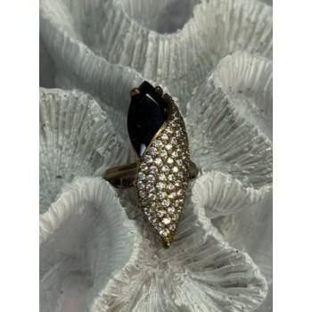 925 Sterling Silver Alpanite & CZ Ring Size 7 Length 1.45 Inch