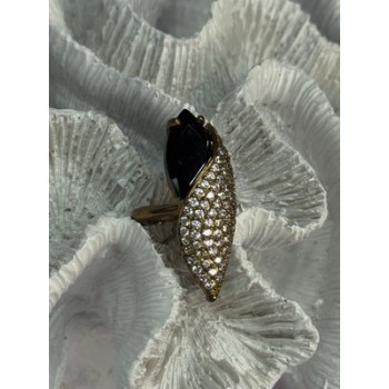 925 Sterling Silver Alpanite & CZ Ring Size 7 Length 1.45 Inch