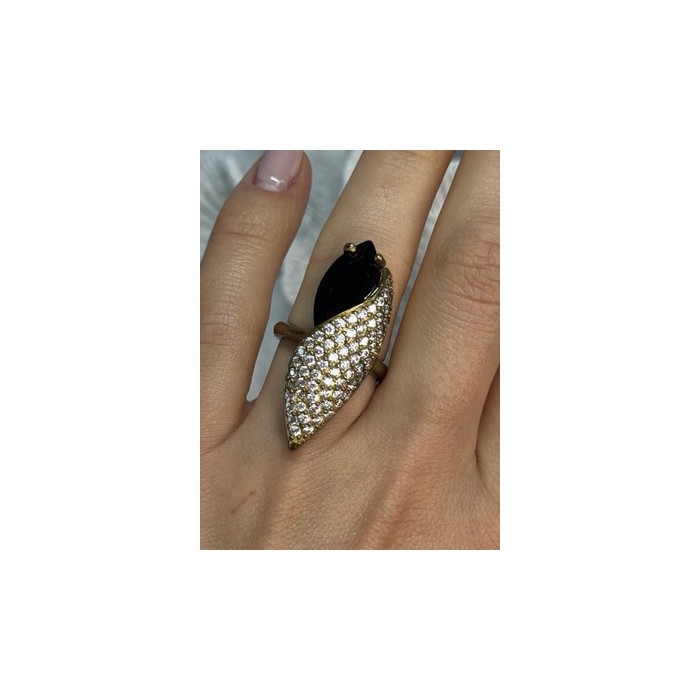 925 Sterling Silver Alpanite & CZ Ring Size 7 Length 1.45 Inch